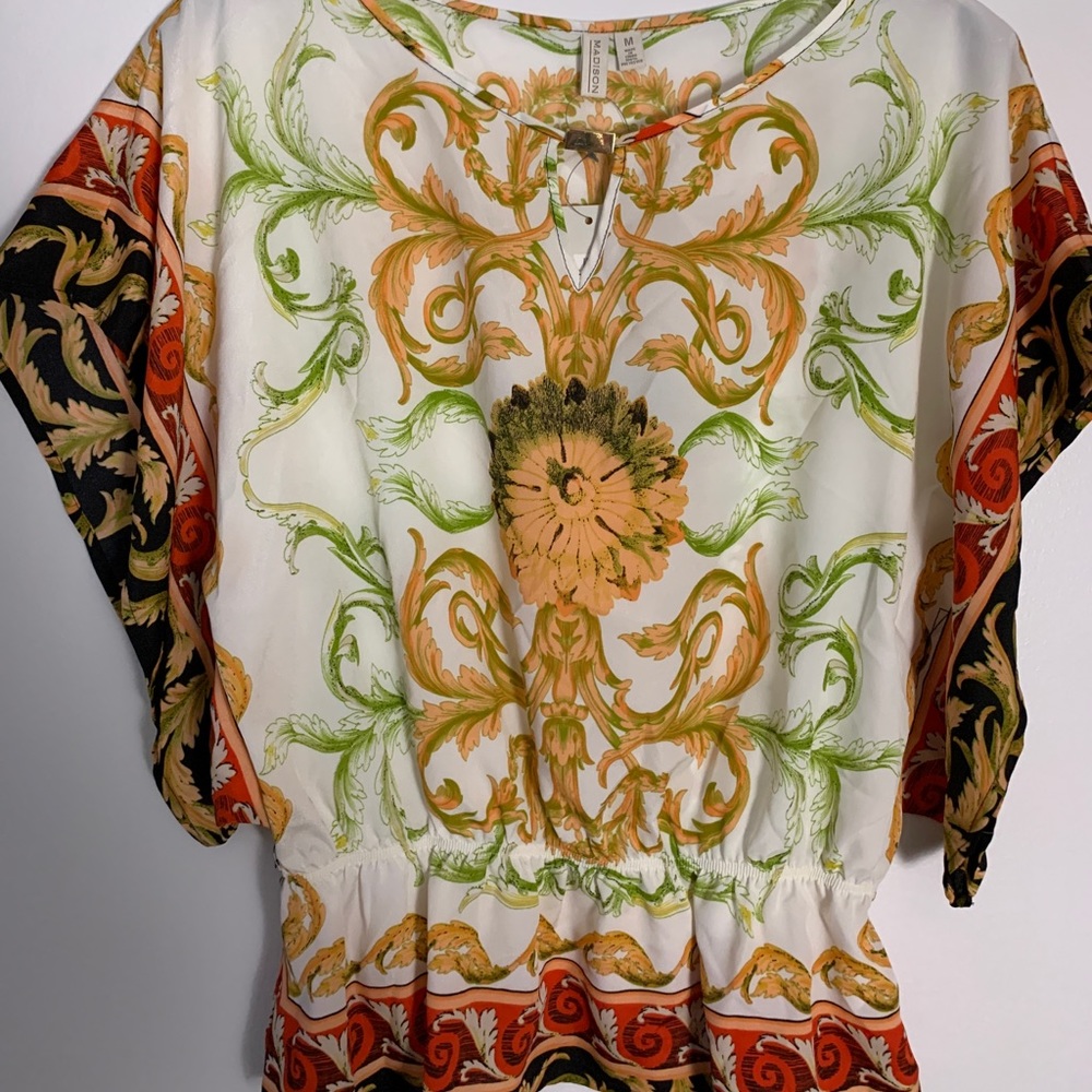 Madison “two to tango” blouse -Medium-Ivory/gold